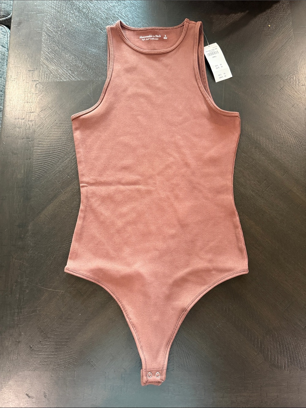 Abercrombie & Fitch Ribbed Mauve Tank Bodysuit